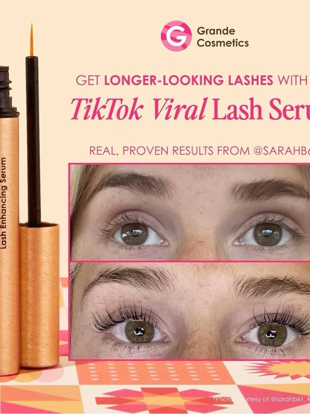 Grande LASH-MD Lash Enhancing Serum – 2 bottles, 4ml each